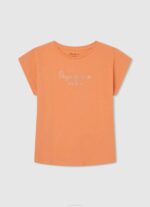 Pepe Jeans logopainatus t-paita tyttö persikka TB001454 - Image 5
