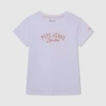 Pepe Jeans logopainatus t-paita tyttö valkoinen TB001455