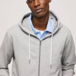 Pepe Jeans logopainatus vetoketjullinen pusero miehet harmaa marli TB00883