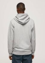 Pepe Jeans logopainatus vetoketjullinen pusero miehet harmaa marli TB00883 - Image 4
