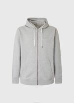 Pepe Jeans logopainatus vetoketjullinen pusero miehet harmaa marli TB00883 - Image 5