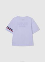 Pepe Jeans logoprintti boxy fit t-paita tyttö valkoinen TB001449 - Image 2