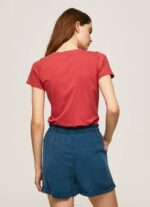 Pepe Jeans logoprintti lycra t-paita naiset studio punainen TB00384 - Image 4