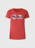 Pepe Jeans logoprintti lycra t-paita naiset studio punainen TB00384 - Image 5