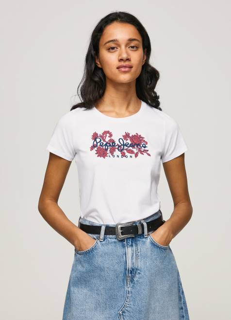 pepe_jeans_logoprintti_lycra_t_paita_naiset_valkoinen_tb00385.jpg Pepe Jeans logoprintti lycra t-paita naiset valkoinen TB00385 - Image 1