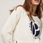 Pepe Jeans logoprintti puuvillajersey naiset valkoinen TB00253