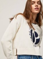 Pepe Jeans logoprintti puuvillajersey naiset valkoinen TB00253