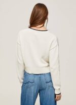 Pepe Jeans logoprintti puuvillajersey naiset valkoinen TB00253 - Image 4