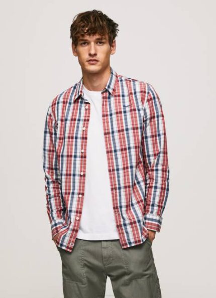 Pepe Jeans Loick ruudullinen popliinipaita miehet multi TB001067