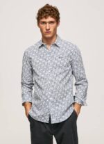 Pepe Jeans lou slim fit popliinipaita miehet valkoinen TB001070