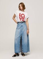 Pepe Jeans love logo print t-paita naiset valkoinen TB00396 - Image 2