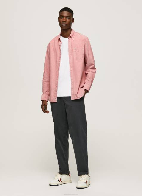 Pepe Jeans Lowell säännöllisesti istuva oxford-paita miehet samea vaaleanpunainen TB001048 - Image 2