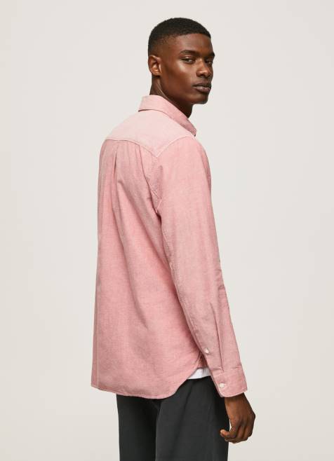 Pepe Jeans Lowell säännöllisesti istuva oxford-paita miehet samea vaaleanpunainen TB001048 - Image 4