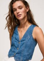 Pepe Jeans lyhennetty istuvuus denim-liivi naiset denim TB00319 - Image 3