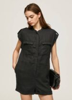 Pepe Jeans lyhyt haalari vyöllä naiset musta TB00177 - Image 2