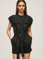 Pepe Jeans lyhyt haalari vyöllä naiset musta TB00177 - Image 3