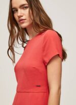 Pepe Jeans lyhyt kreppihaalari naiset studio punainen TB00203 - Image 3