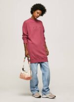 Pepe Jeans lyhyt neulemekko logolla naiset tumma poskipuna TB00205