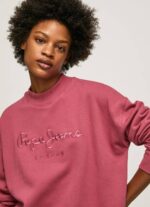 Pepe Jeans lyhyt neulemekko logolla naiset tumma poskipuna TB00205 - Image 3
