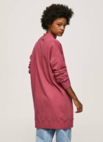 Pepe Jeans lyhyt neulemekko logolla naiset tumma poskipuna TB00205 - Image 4