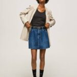 Pepe Jeans lyhyt puuvillainen farkkuhame naiset denim TB0099