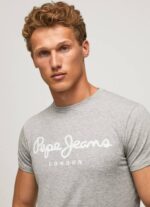Pepe Jeans lyhythihainen puuvillainen t-paita miehet harmaa marli TB001004 - Image 2