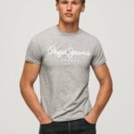 Pepe Jeans lyhythihainen puuvillainen t-paita miehet harmaa marli TB001004