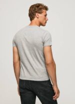 Pepe Jeans lyhythihainen puuvillainen t-paita miehet harmaa marli TB001004 - Image 3
