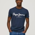 Pepe Jeans lyhythihainen puuvillainen t-paita miehet laivasto TB001005