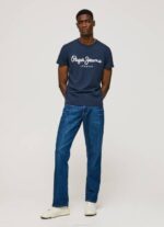 Pepe Jeans lyhythihainen puuvillainen t-paita miehet laivasto TB001005 - Image 3
