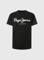Pepe Jeans lyhythihainen puuvillainen t-paita miehet musta TB001003 - Image 5