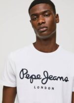 Pepe Jeans lyhythihainen puuvillainen t-paita miehet valkoinen TB001002 - Image 3