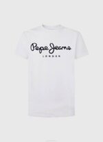 Pepe Jeans lyhythihainen puuvillainen t-paita miehet valkoinen TB001002 - Image 5