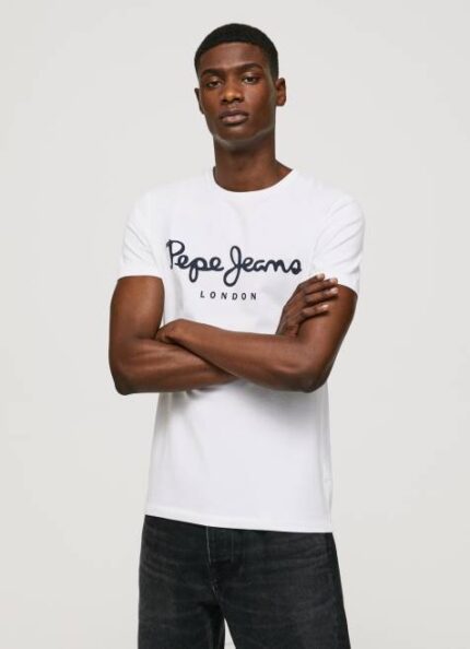 Pepe Jeans lyhythihainen puuvillainen t-paita miehet valkoinen TB001002