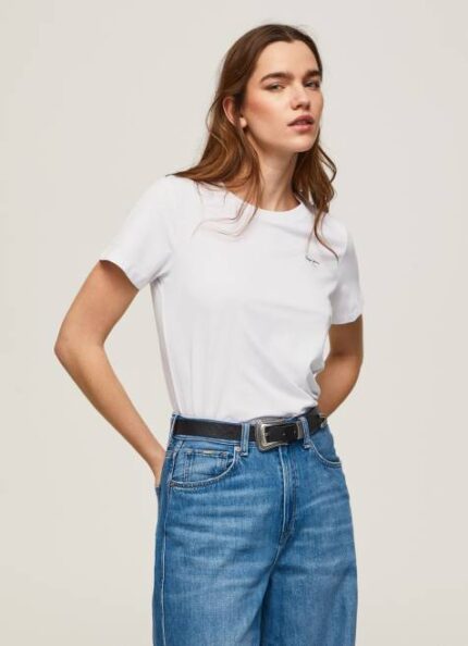 Pepe Jeans lyhythihainen puuvillainen t-paita naiset valkoinen TB00420