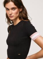 Pepe Jeans lyhythihainen pyöreä pääntiepusero naiset musta TB00263 - Image 3