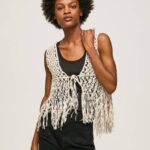 Pepe Jeans makrame-liivi hapsuilla naiset mousse TB00135