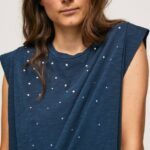 Pepe Jeans marmoroitu kädenreikähihainen t-paita naiset dulwich TB00406