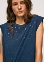 Pepe Jeans marmoroitu kädenreikähihainen t-paita naiset dulwich TB00406