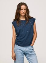 Pepe Jeans marmoroitu kädenreikähihainen t-paita naiset dulwich TB00406 - Image 3