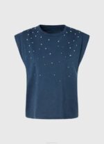 Pepe Jeans marmoroitu kädenreikähihainen t-paita naiset dulwich TB00406 - Image 5