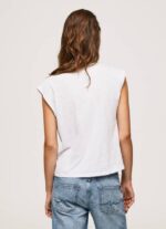 Pepe Jeans marmoroitu kädenreikähihainen t-paita naiset valkoinen TB00409 - Image 4