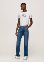 Pepe Jeans marmoroitu logoprintti t-paita miehet valkoinen TB00987 - Image 2