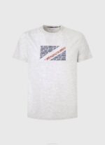Pepe Jeans marmoroitu logoprintti t-paita miehet valkoinen TB00987 - Image 5