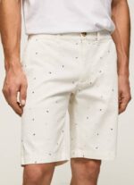 Pepe Jeans mc queen print chino shortsit miehet valkoinen TB001116 - Image 3