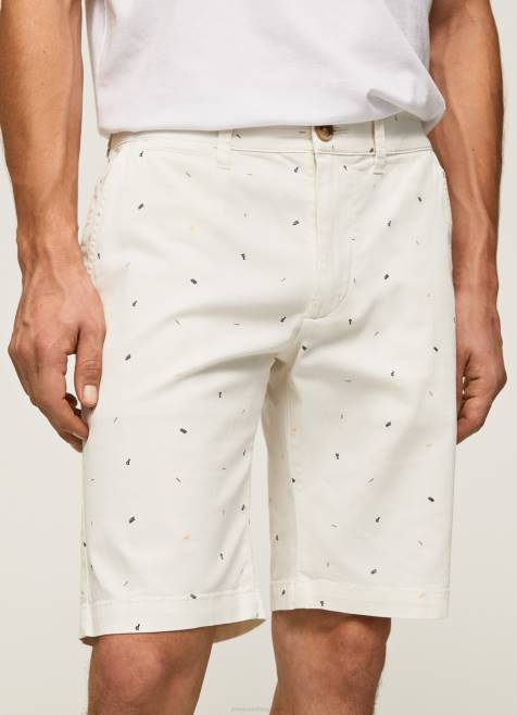 Pepe Jeans mc queen print chino shortsit miehet valkoinen TB001116 - Image 3