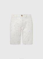 Pepe Jeans mc queen print chino shortsit miehet valkoinen TB001116 - Image 5