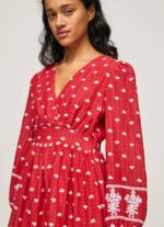 Pepe Jeans mekko kirjailtuilla yksityiskohdilla naiset studio punainen TB00216 - Image 3