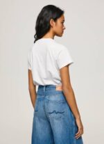Pepe Jeans nauhallinen kaulus t-paita naiset valkoinen TB00449 - Image 4
