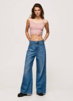 Pepe Jeans neuloa olkaimet toppi naiset samea vaaleanpunainen TB00247 - Image 2